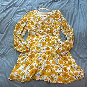Anthropologie floral dress with button detailing size M lightly worn